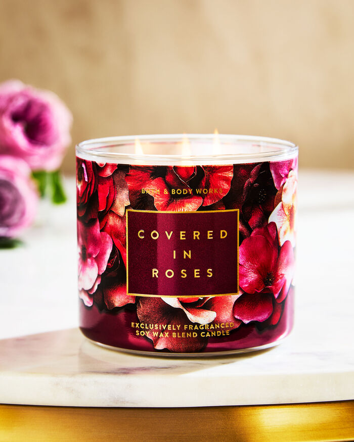 Covered In Roses Home Fragrance/Candles/3-wick candles Bath & Body Works