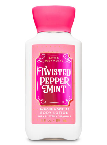 Twisted Peppermint body care featuring travel size Bath & Body Works1