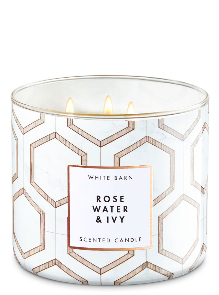 Rose Water & Ivy fragranza 3-Wick Candle