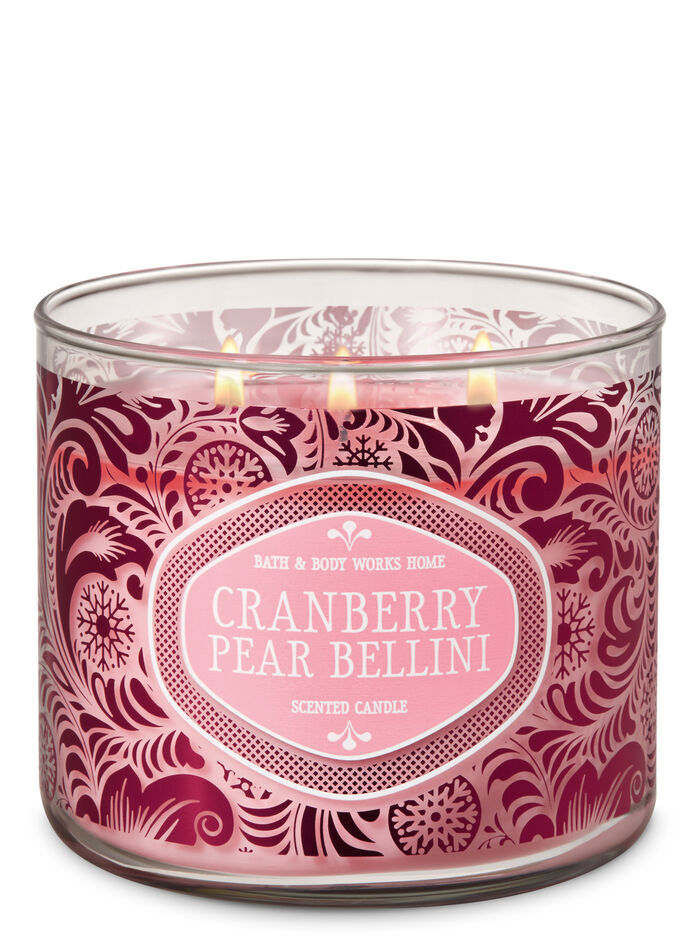 Cranberry Pear Bellini fragranza 3-Wick Candle
