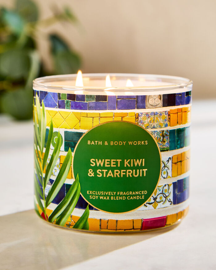 Sweet Kiwi & Starfruit CANDELE/Tutte le Candele/Candela a Tre Stoppini Bath & Body Works