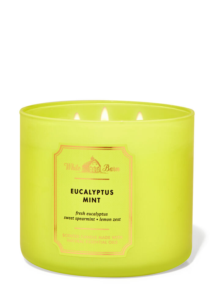 Eucalyptus Mint profumazione ambiente candele candela a tre stoppini Bath & Body Works