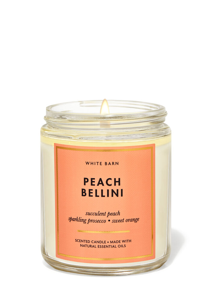 Peach Bellini fragrance Single Wick Candle