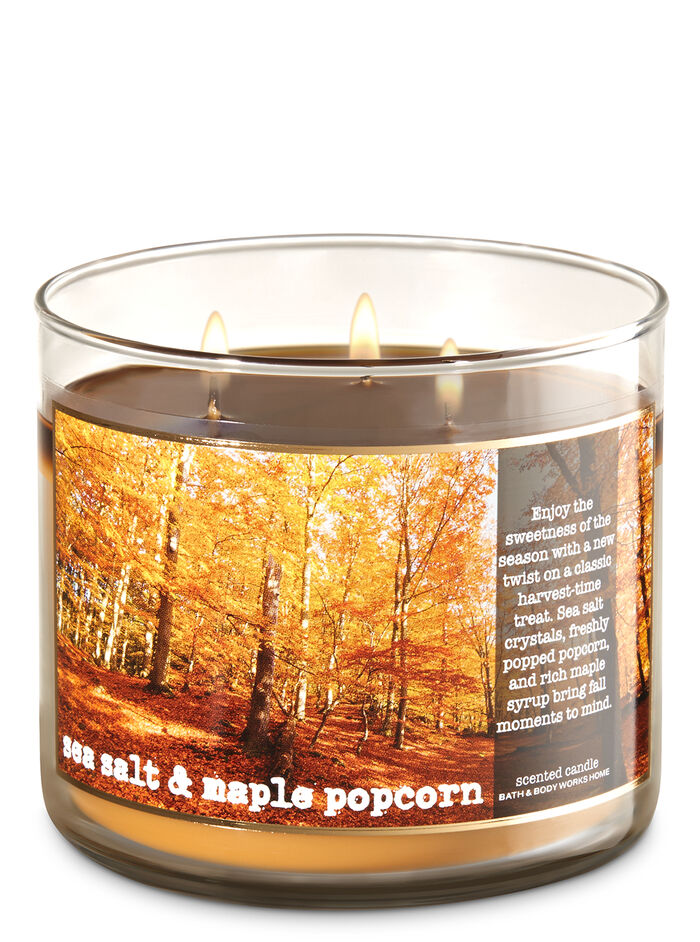 Sea Salt & Maple Popcorn Home Fragrance/Candles/3-wick candles Bath & Body Works