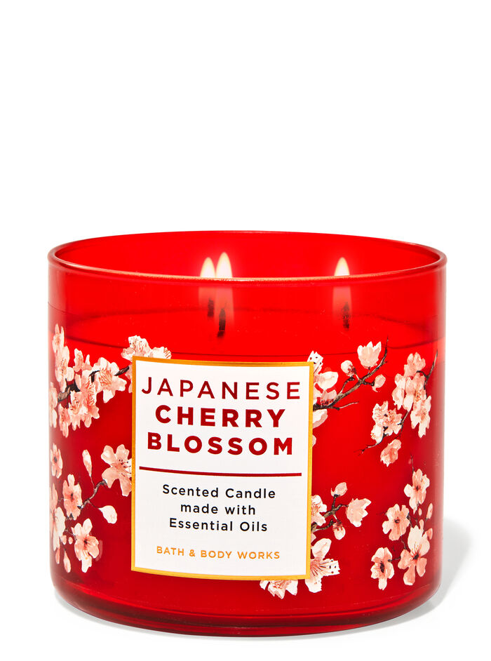 Japanese Cherry Blossom fragranza Candela a 3 stoppini