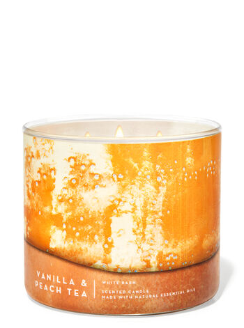 Vanilla & Peach Tea profumazione ambiente candele candela a tre stoppini Bath & Body Works1