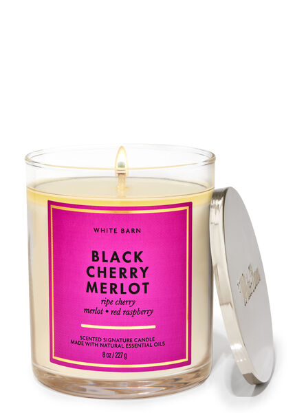 Black Cherry Merlot fragrance Signature Single Wick Candle