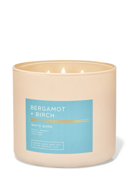 Bergamot & Birch fragranza Candela a 3 stoppini