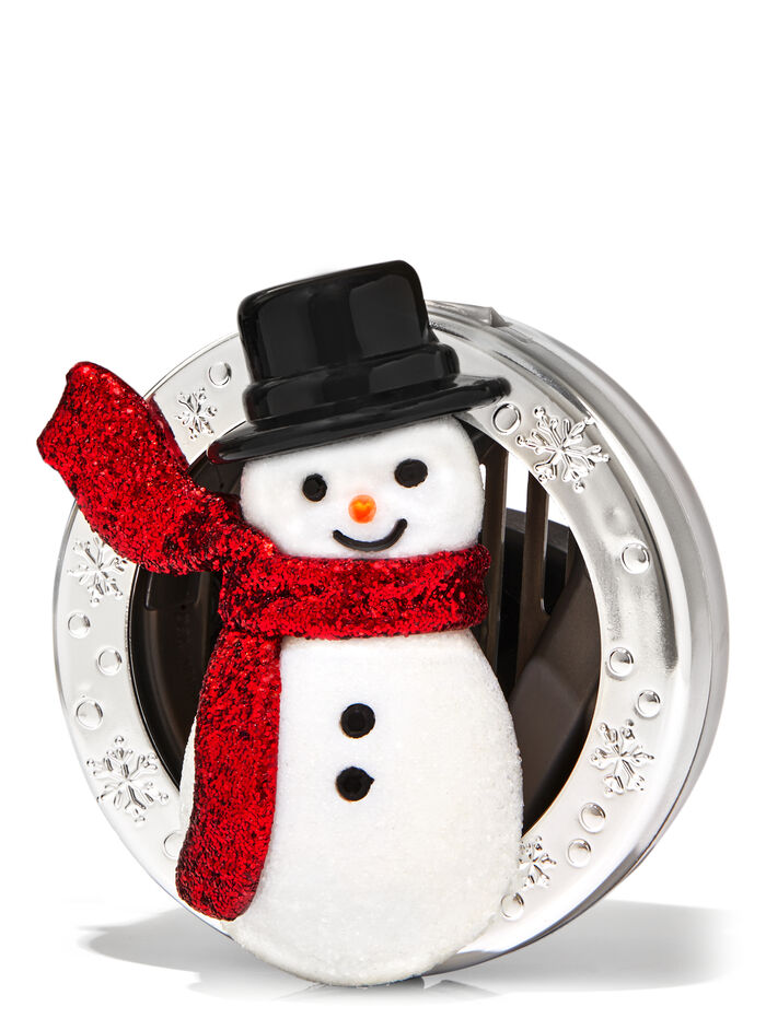 Clip per parasole e prese d’aria con pupazzo di neve glitterato IDEE REGALO/IN EVIDENZA/Anteprima Collezione Natale Bath & Body Works