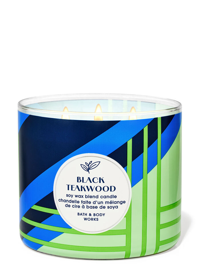 Black Teakwood Home Fragrance/Candles/3-wick candles Bath & Body Works