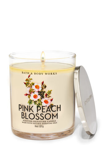Pink Peach Blossom profumazione ambiente candele candela a uno stoppino Bath & Body Works1
