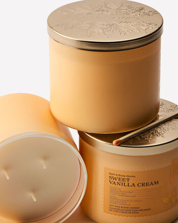 Sweet Vanilla Cream Candele/Tutte le Candele/Candela a Tre Stoppini Bath & Body Works2
