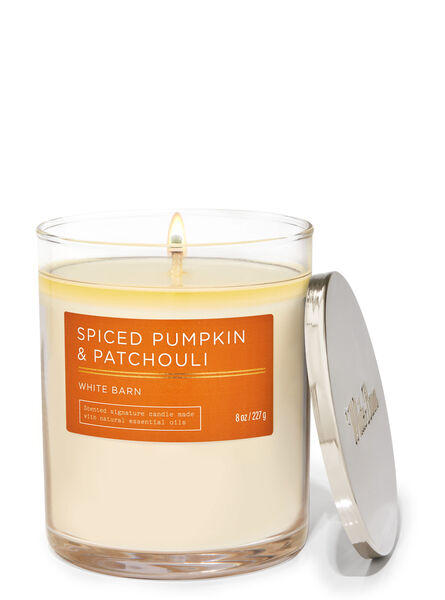 Spiced Pumpkin &amp; Patchouli profumazione ambiente in evidenza white barn Bath & Body Works