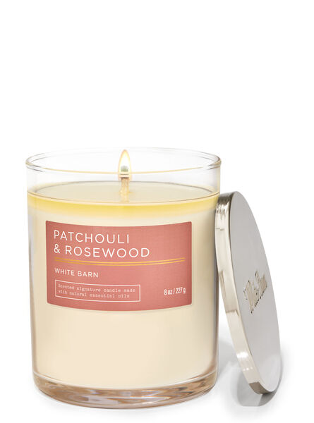 Patchouli & Rosewood fragranza Candela Signature a 1 stoppino