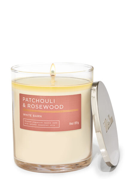 Patchouli & Rosewood fragrance Signature Single Wick Candle