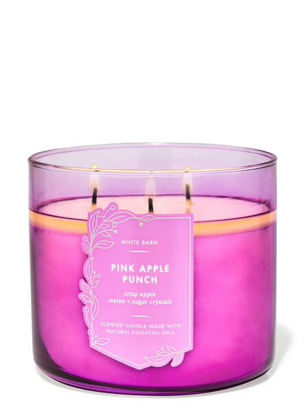 Pink Apple Punch home fragrance featured white barn collection Bath & Body Works