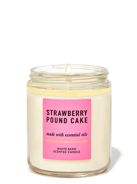 Strawberry Pound Cake fragranza Single Wick Candle