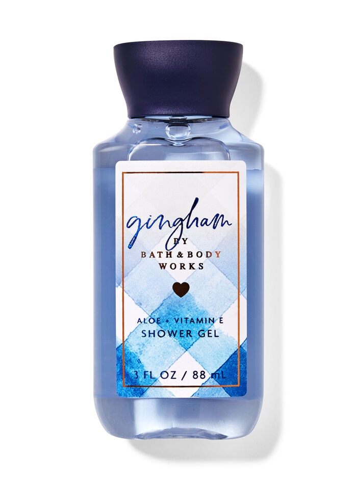 Gingham prodotti per il corpo in evidenza formato viaggio Bath & Body Works