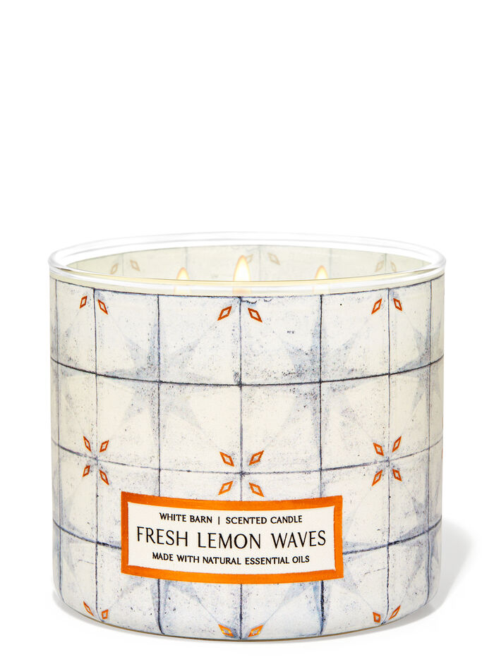 Fresh Lemon Waves fragranza Candela a 3 stoppini