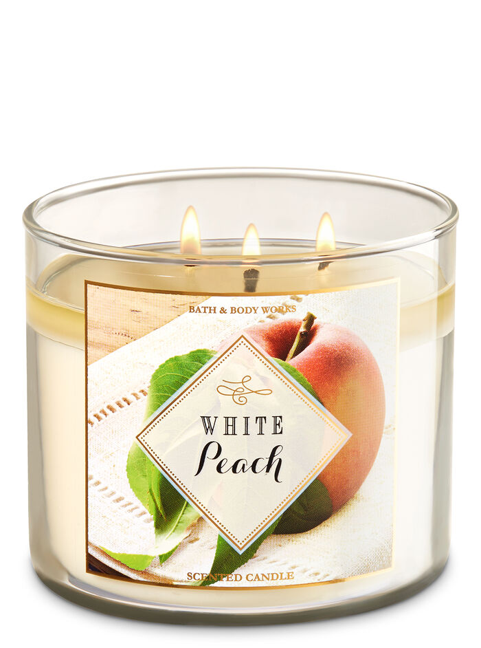White Peach fragranza 3-Wick Candle