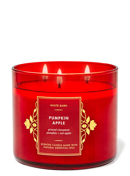 Pumpkin Apple home fragrance featured white barn collection Bath & Body Works