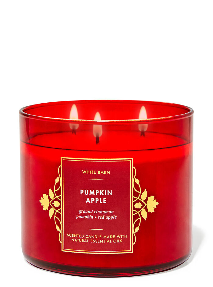 Pumpkin Apple home fragrance featured white barn collection Bath & Body Works