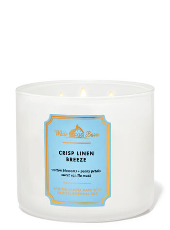 Crisp Linen Breeze fragrance 3-Wick Candle