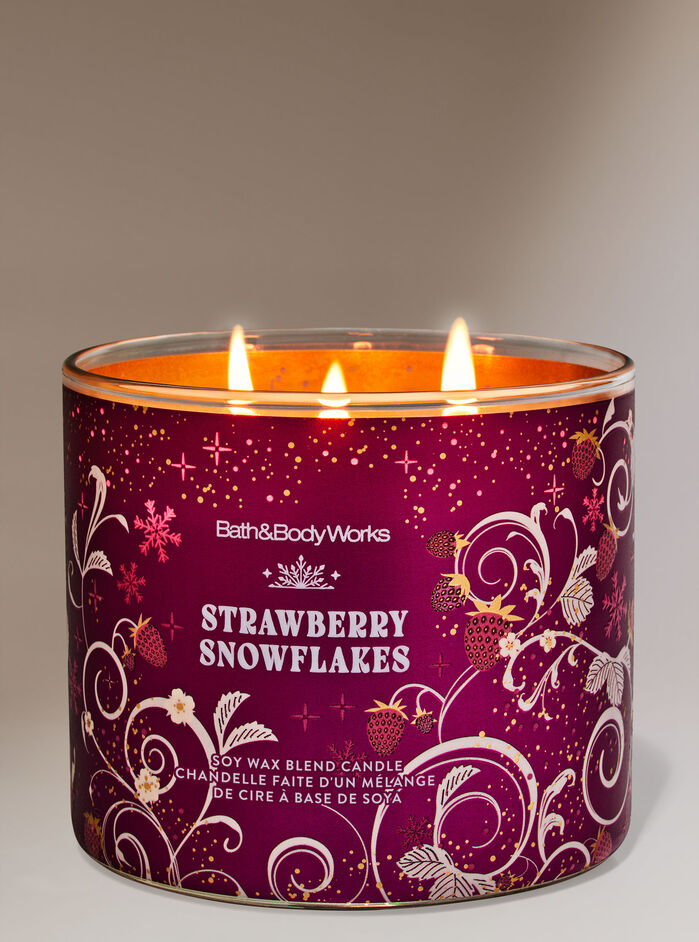 Strawberry Snowflakes Candele/Tutte le Candele/Candela a Tre Stoppini Bath & Body Works