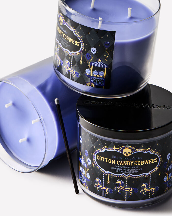 Cotton Candy Cobwebs CANDELE/Tutte le Candele/Candela a Tre Stoppini Bath & Body Works