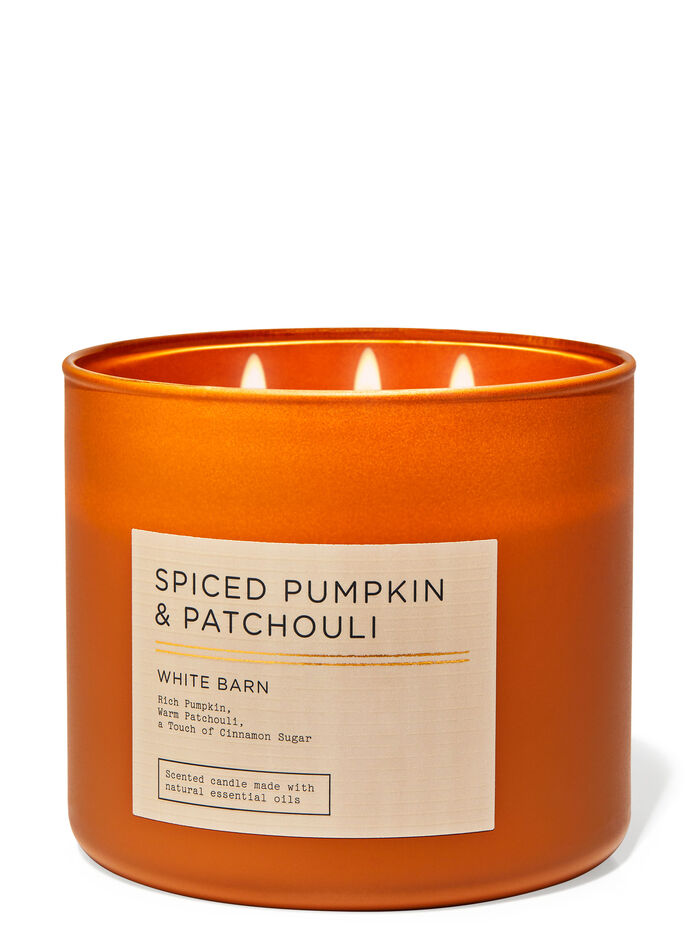 Spiced Pumpkin &amp; Patchouli home fragrance featured white barn collection Bath & Body Works