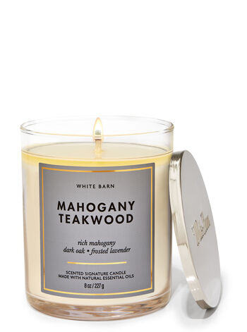 Mahogany Teakwood profumazione ambiente candele candela a uno stoppino Bath & Body Works1