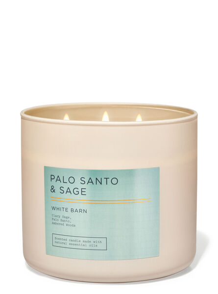 Palo Santo &amp; Sage home fragrance featured white barn collection Bath & Body Works