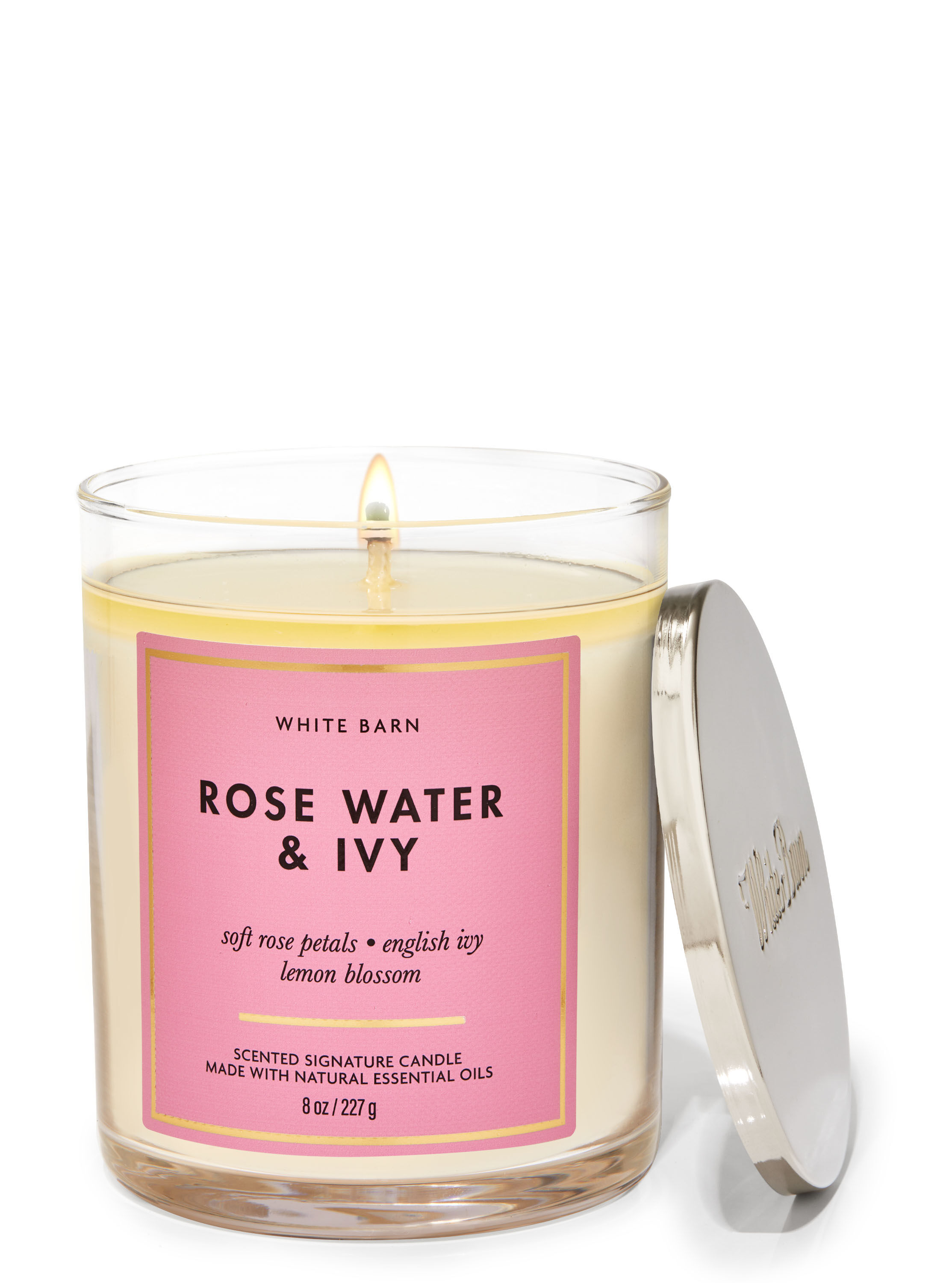 アロマグッズ Bath & Body Works Rose Water Ivy Candle Signature Single Wick Candle Rose Water & Ivy | Bath & Body