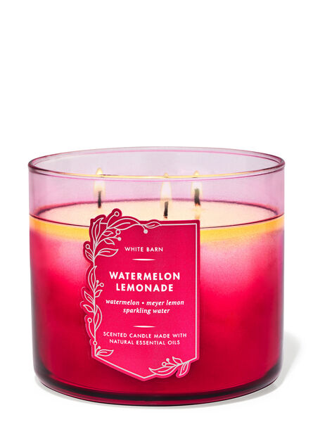 Watermelon Lemonade home fragrance featured white barn collection Bath & Body Works