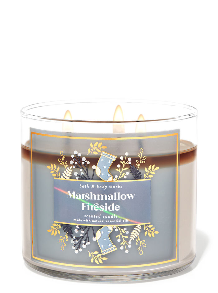 Marshmallow Fireside fragranza Candela a 3 stoppini