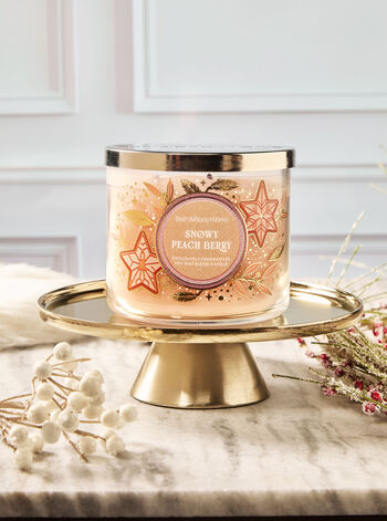 Snowy Peach Berry Candele/Tutte le Candele/Candela a Tre Stoppini Bath & Body Works3
