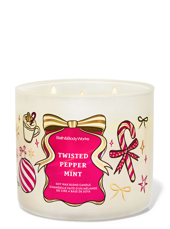 Twisted Peppermint CANDELE/Tutte le Candele/Candela a Tre Stoppini Bath & Body Works