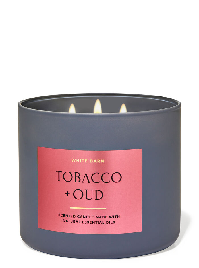 Tobacco & Oud fragranza Candela a 3 stoppini