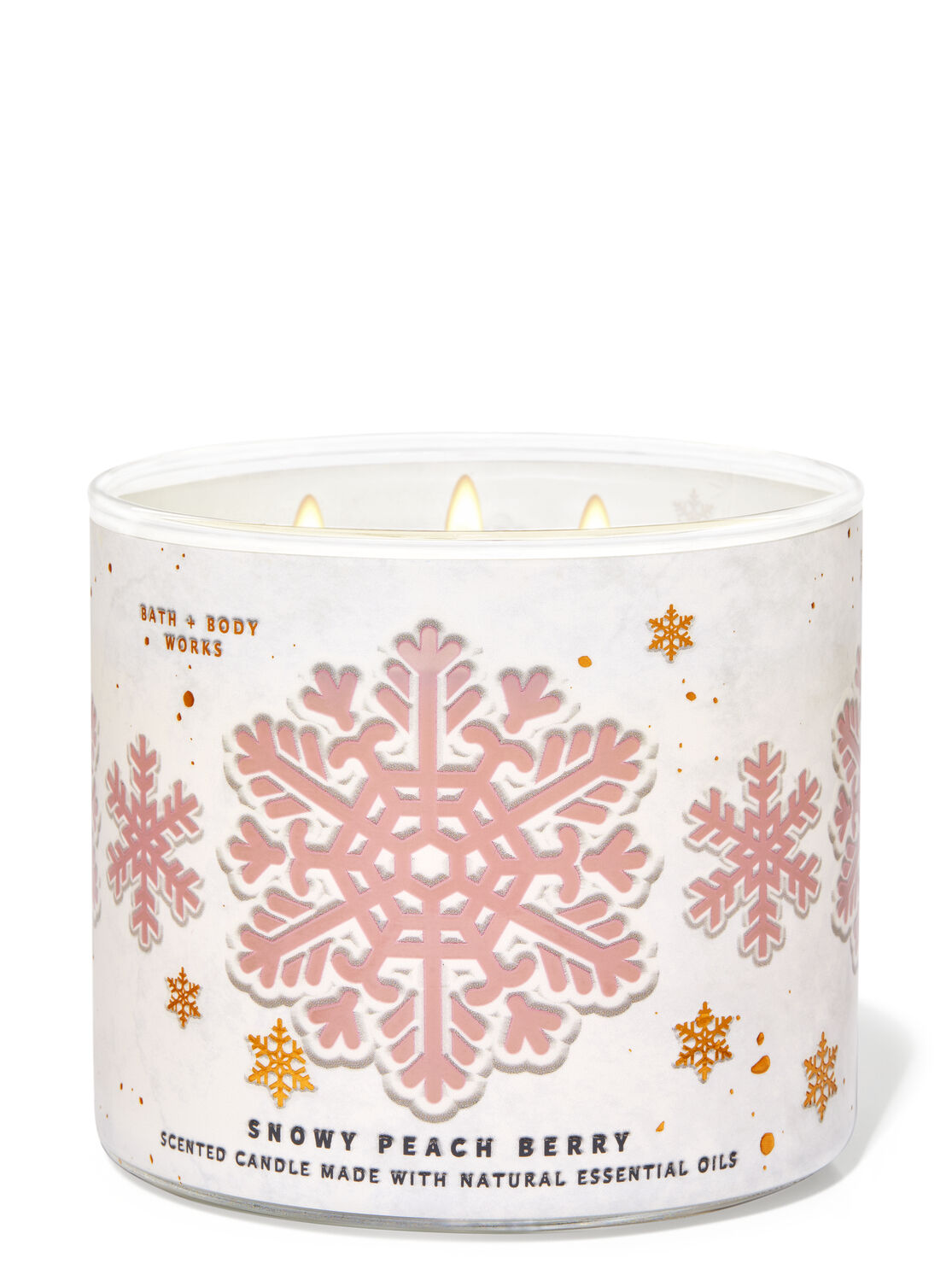 3-Wick Candle Snowy Peach Berry | Bath & Body Works