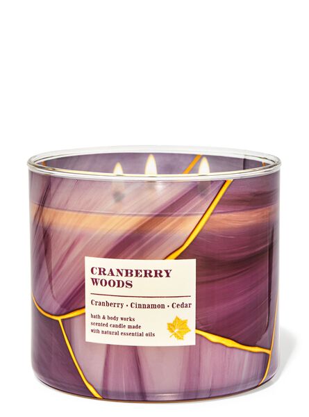 Cranberry Woods profumazione ambiente candele candela a tre stoppini Bath & Body Works