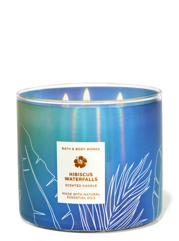 Hibiscus Waterfalls home fragrance candles 3-wick candles Bath & Body Works1