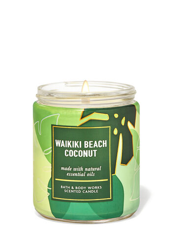 Waikiki Beach Coconut profumazione ambiente candele candela a uno stoppino Bath & Body Works2