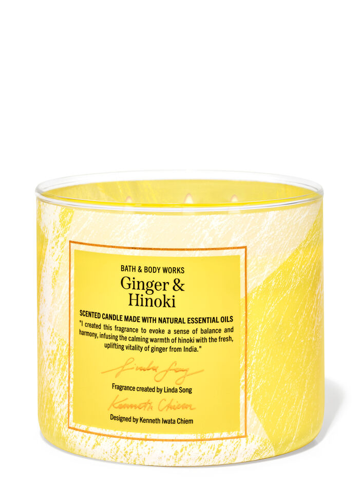 Ginger &amp; Hinoki Home Fragrance/Candles/3-wick candles Bath & Body Works