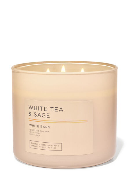 White Tea &amp; Sage home fragrance featured white barn collection Bath & Body Works