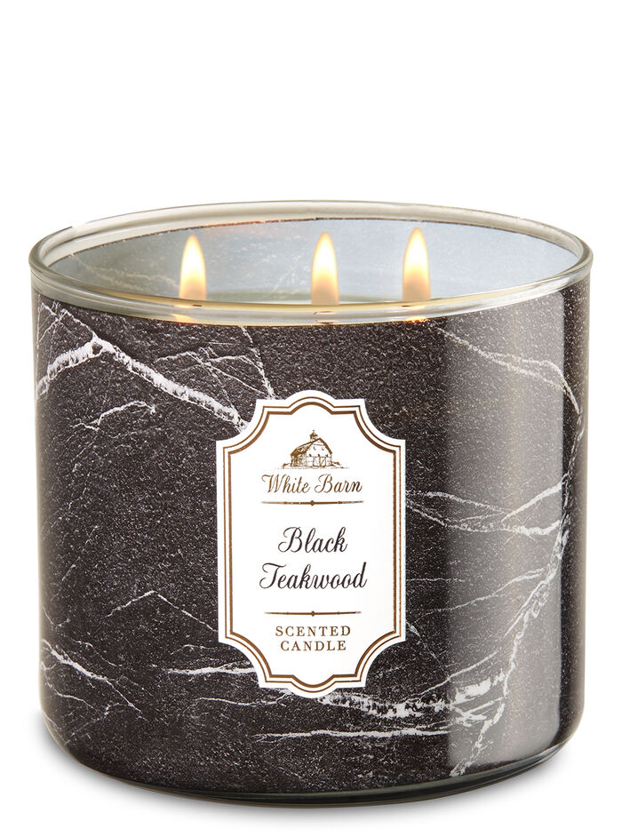 Black Teakwood fragranza 3-Wick Candle