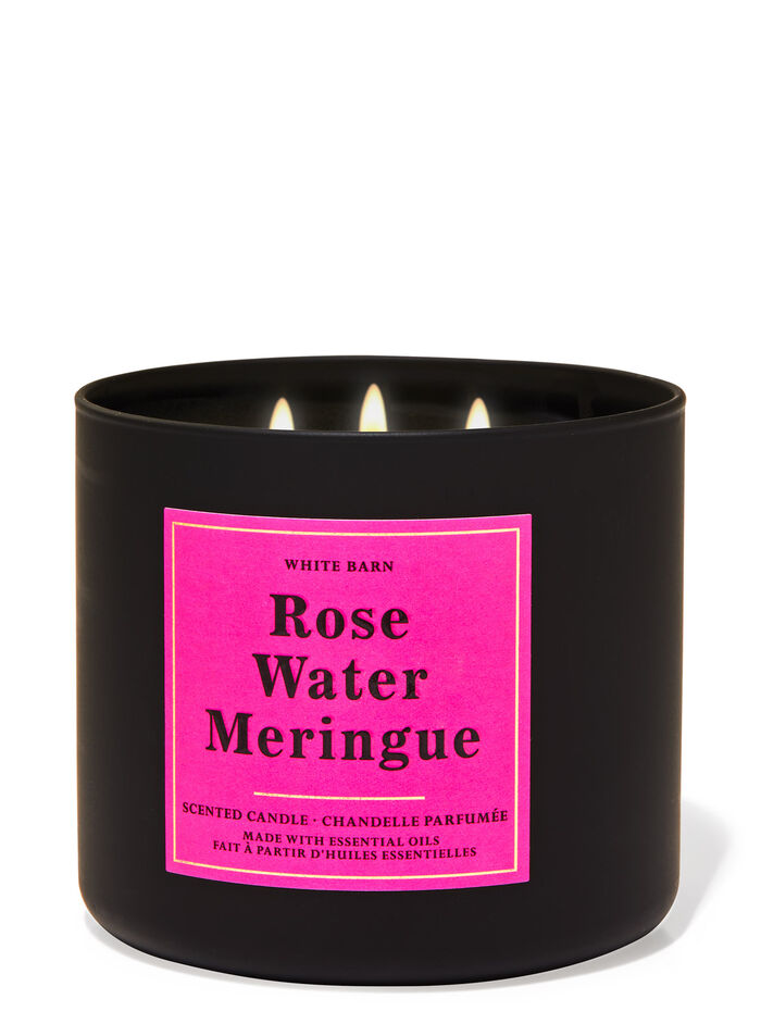 Rose Water Meringue profumazione ambiente candele candela a tre stoppini Bath & Body Works