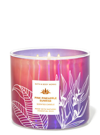 Pink Pineapple Sunrise profumazione ambiente candele candela a tre stoppini Bath & Body Works1