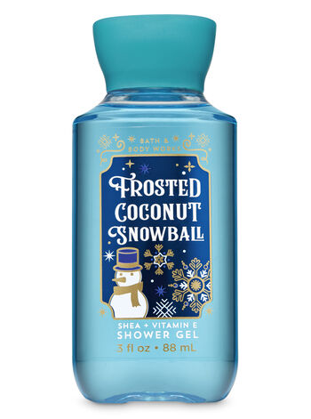 Frosted Coconut Snowball body care featuring travel size Bath & Body Works1