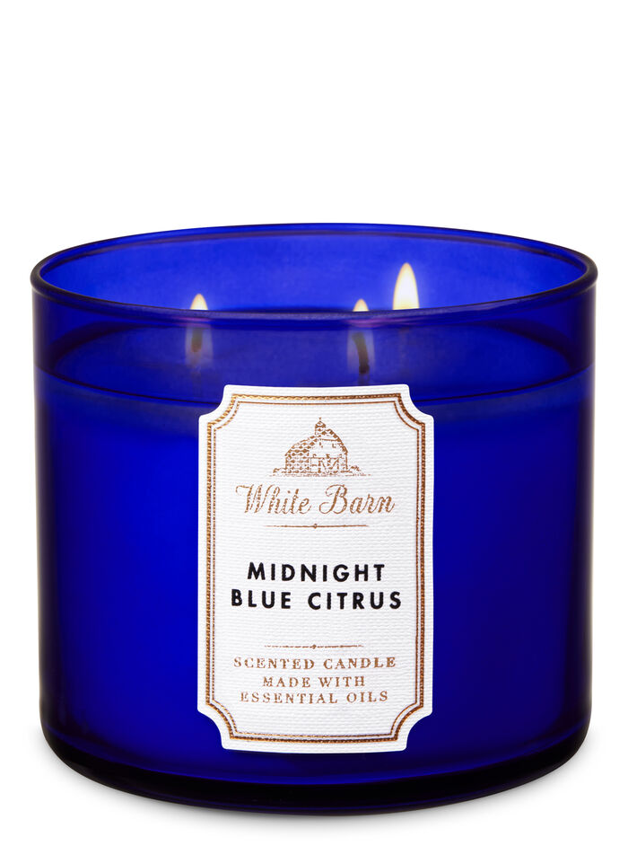 Midnight Blue Citrus profumazione ambiente candele candela a tre stoppini Bath & Body Works