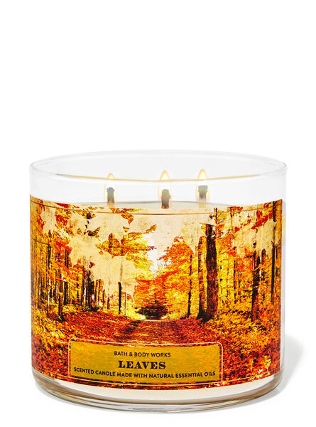 Leaves profumazione ambiente candele candela a tre stoppini Bath & Body Works